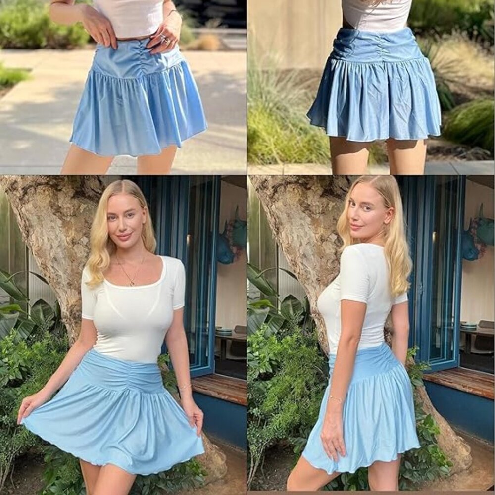 NEW Avidlove Sparkly Mini Skirt | Blue - Picture 2 of 5